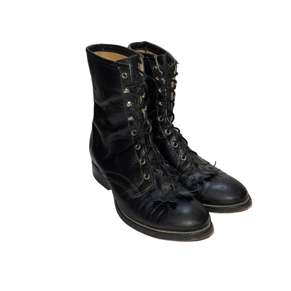 Laredo Women Combat Leather Boots Size 8 D